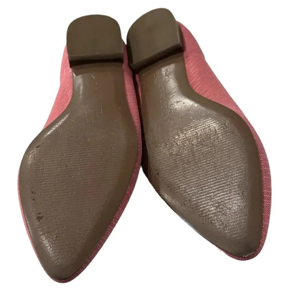 Lori Goldstein pink brown‎ trim knit uppers leather sole flats size 8M - Picture 4 of 10
